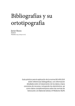 Bibliografías Y Su Ortotipografía