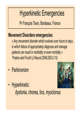 Status Dystonicus » • Acute Drug-Induced Dystonia • Breathing and Swallowing Dystonias