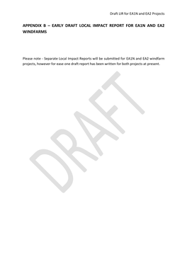 Early Draft Local Impact Report for Ea1n and Ea2 Windfarms