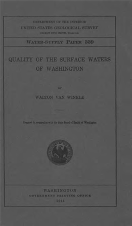 Quality of the Surface Waters of Washington