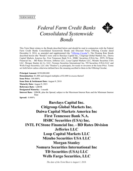 Federal Farm Credit Banks Funding Corporation