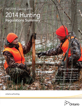 Spring 2015 2014 Hunting Regulations Summary