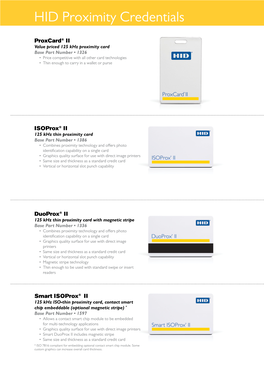 HID Proximity Credentials