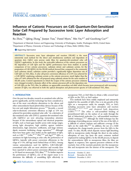 Influence of Cationic Precursors on Cds Quantum-Dot-Sensitized Solar