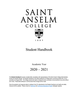 Student Handbook 2020 – 2021