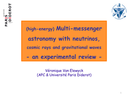Multi-Messenger Astronomy with Neutrinos, Cosmic Rays and Gravitational Waves - an Experimental Review