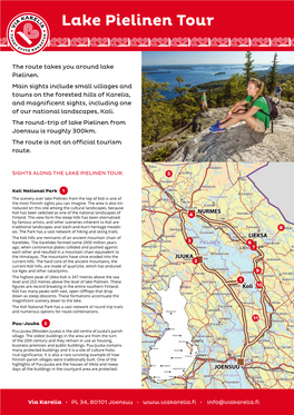 To Download the PDF Brochure for the Lake Pielinen Tour