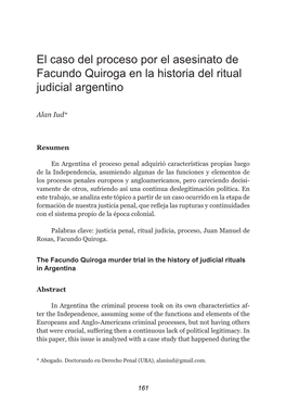 El Caso Del Proceso Por El Asesinato De Facundo Quiroga En La Historia Del Ritual Judicial Argentino
