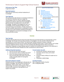 Scientific Thinking Performance Task