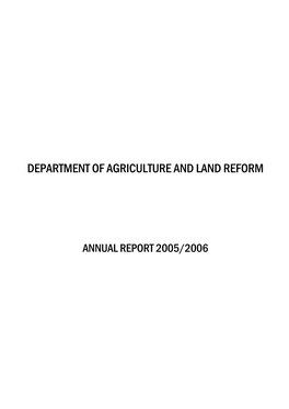 Agriculture and Land Reform