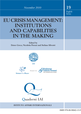 Eu Crisis Management: Institutions and Capabilities in the Making