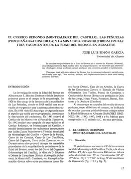Montealegre Del Castillo), Las Penuelas (Pozo Cañada-Chinchhxa) Y La Mina De D