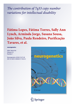 The Contribution of 7Q33 Copy Number Variations for Intellectual Disability