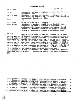 DOCUMENT RESUME ED 134 551 SP 010 728 TITLE Affirmative