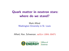 Quark Matter in Neutron Stars: Where Do We Stand?