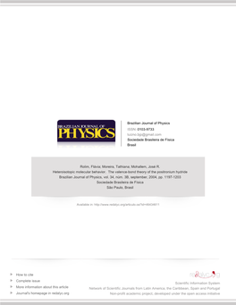 Redalyc.Heteroisotopic Molecular Behavior. the Valence-Bond Theory