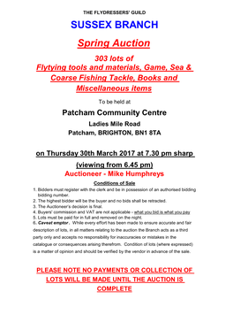 SUSSEX BRANCH Spring Auction 303 Lots of Flytying Tools and Materials, Game, Sea & Coarse Fishing Tackle, Books and Miscellaneous Items