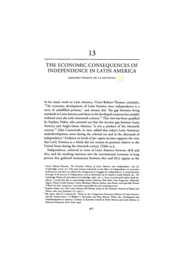 The Economic Consequences of Independence in Latin America