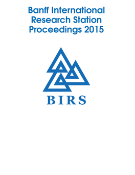 BIRS Proceedings 2015