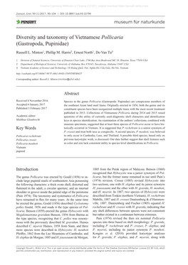 Diversity and Taxonomy of Vietnamese Pollicaria (Gastropoda, Pupinidae)