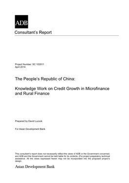 Knowledge Work on Credit Growth in Microfinance and Rural Finance