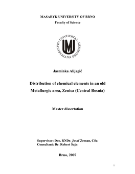 Distribution of Chemical Elements in an Old Metallurgic Area, Zenica (Central Bosnia)