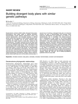 Building Divergent Body Plans with Similar Genetic Pathways