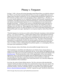 Plessy V. Ferguson