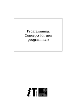 Programming: Concepts for New Programmers
