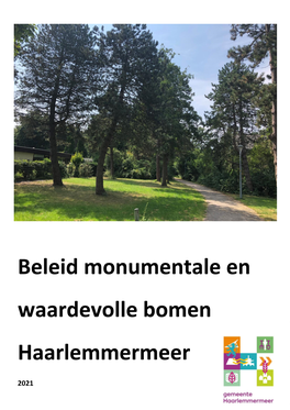 Beleid Monumentale En Waardevolle Bomen Haarlemmermeer 2021 2