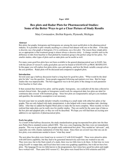 Box Plots and Radar Plots for Pharmaceutical Studies: Some of the Better Ways to Get a Clear Picture of Study Results