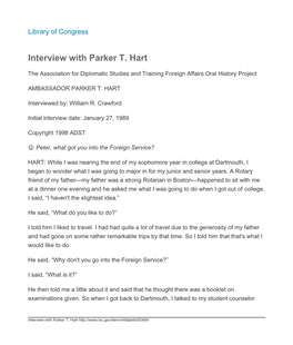 Interview with Parker T. Hart