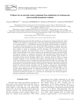 Evidence for an Asteroidcomet Continuum from Simulations Of