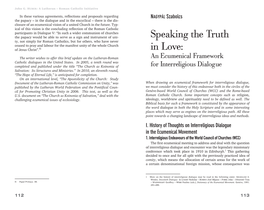 Speaking the Truth in Love: an Ecumenical Framework For