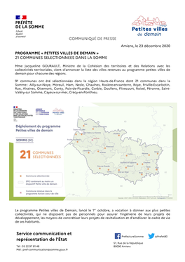 Petites Villes De Demain  21 Communes Selectionnees Dans La Somme