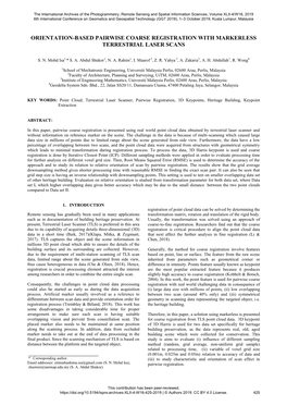 Orientation-Based Pairwise Coarse Registration with Markerless Terrestrial Laser Scans