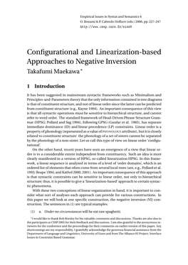 Configurational and Linearization-Based Approaches