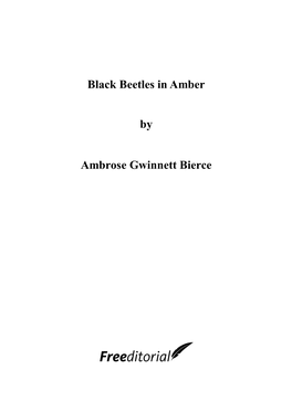 Black Beetles in Amber by Ambrose Gwinnett Bierce