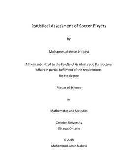 Statistical Assessment of Soccer Players