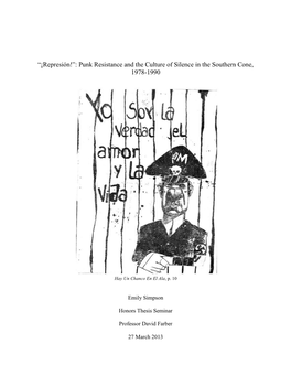 Punk Resistance and the Culture of Silence in the Southern Cone, 1978-1990