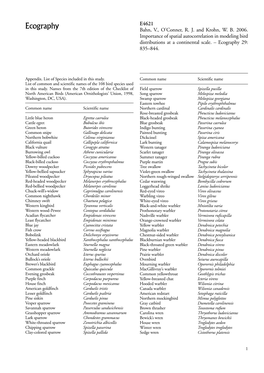 Ecography E4621 Bahn, V., O’Conner, R