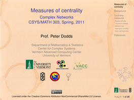 Measures of Centrality