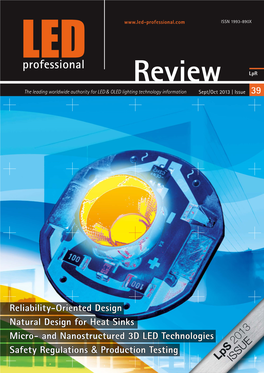 39 Reliability-Oriented Design Natural Design for Heat Sinks Micro- and Nanostructured 3D LED Technologies Safety Regulations &