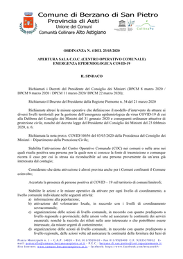 Con La Presente Si Comunica Che, a Seguito Di Errore Materiale Di