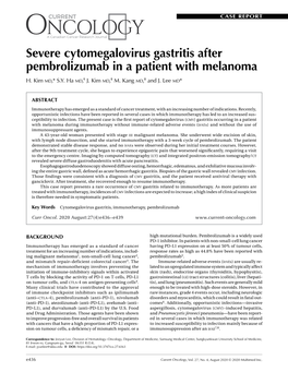 Severe Cytomegalovirus Gastritis After Pembrolizumab in a Patient with Melanoma