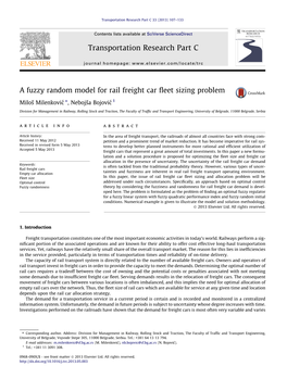 A Fuzzy Random Model for Rail Freight Car Fleet Sizing Problem