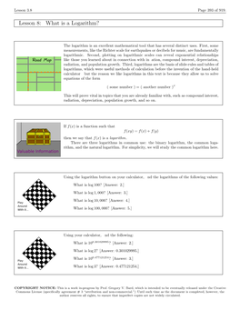 Lesson 8: What Is a Logarithm?