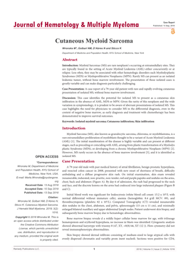 Cutaneous Myeloid Sarcoma