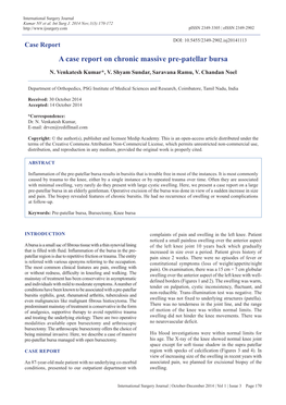 A Case Report on Chronic Massive Pre-Patellar Bursa