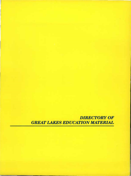 GREAT L Lgs EDUCATION MATERIAL DIRECTORY of GREAT LARES EDUCATION MA!Z'!ERW